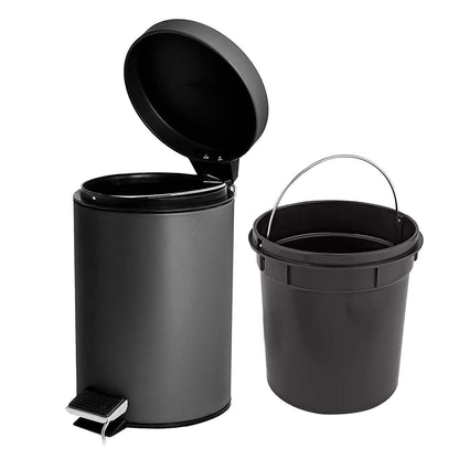 3 Litre Bathroom Pedal Rubbish Waste Bin and Toilet Brush Holder Set