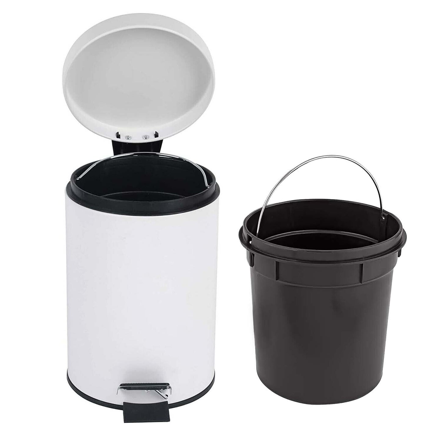 3 Litre Bathroom Pedal Rubbish Waste Bin and Toilet Brush Holder Set